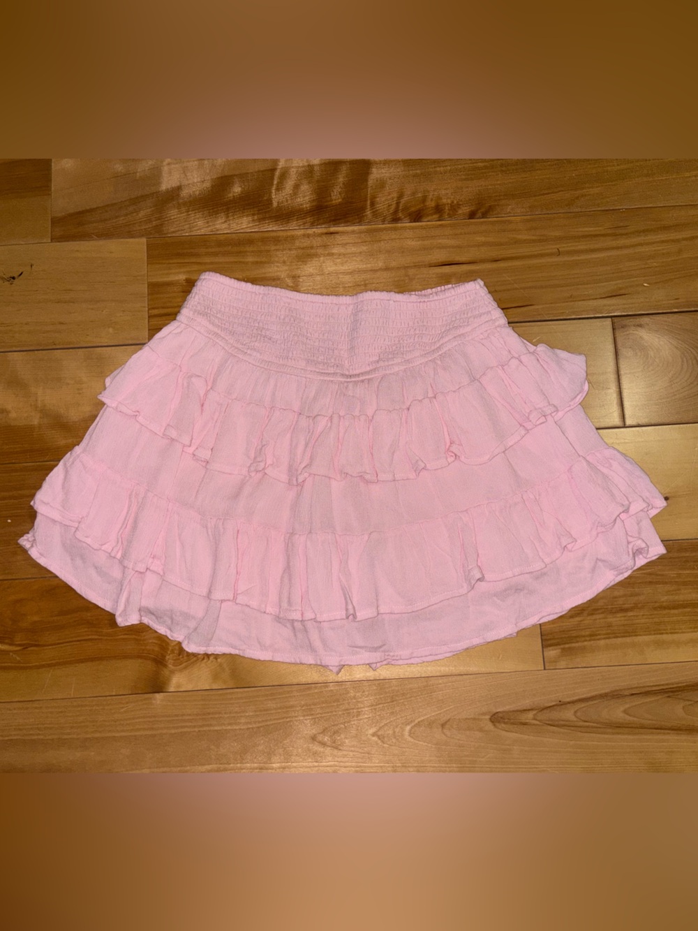 Hollister Light Pink Tiered Ruffle Mini Skirt